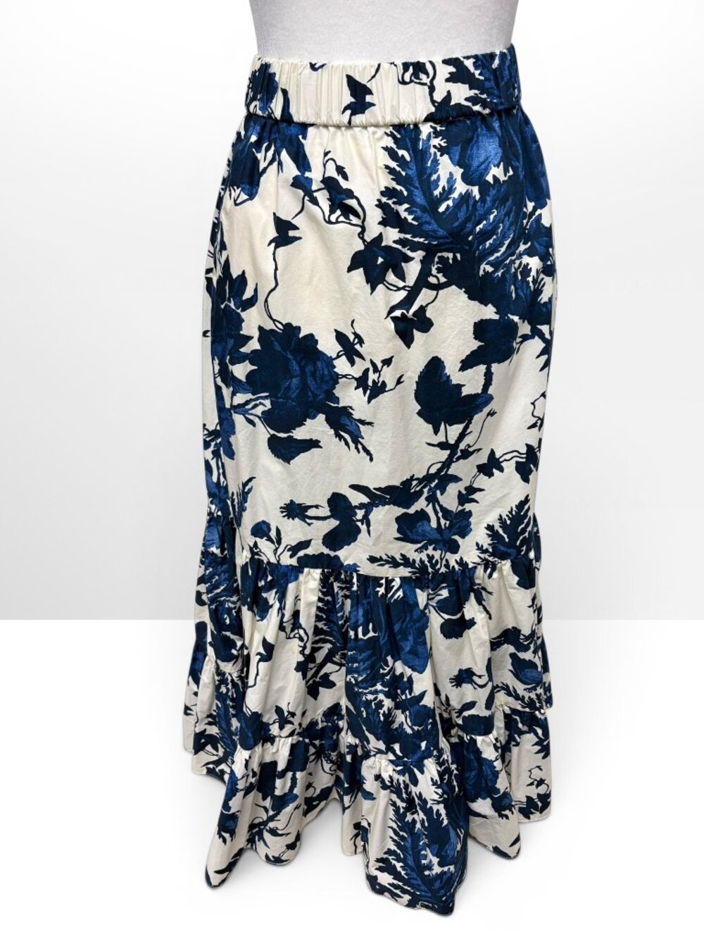 Cara Cara Georgica Skirt Evening Blue Hanging Orchids | Size: XS | NWOT
